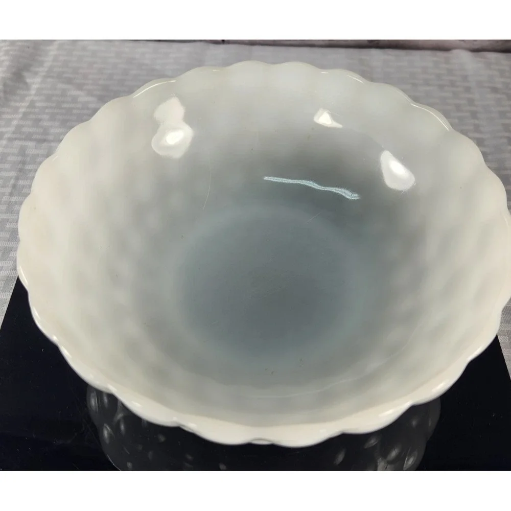 Cool Anchor Hocking-Fire King Milk Glass Bubble Bowl VTG 1930's-1940's